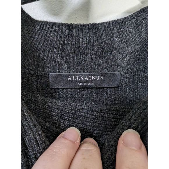 ALLSAINTS Ridley Jumper Sweater Wool Cashmere Ribbed Knit Sweater - Size M - Picture 3 of 7